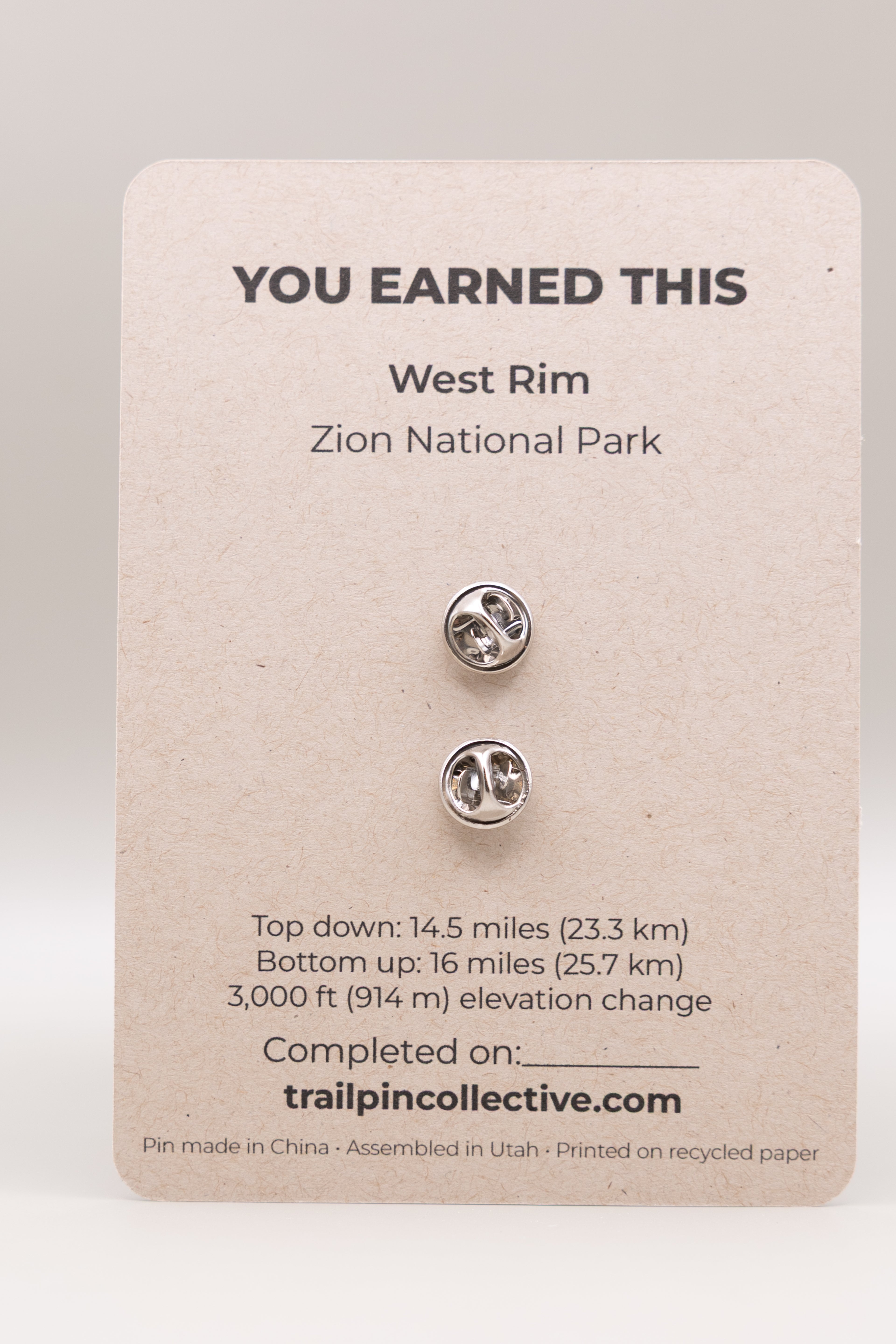 West Rim Trail Pin